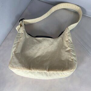 BAGGU Mini Nylon Shoulder Bag in Ivory